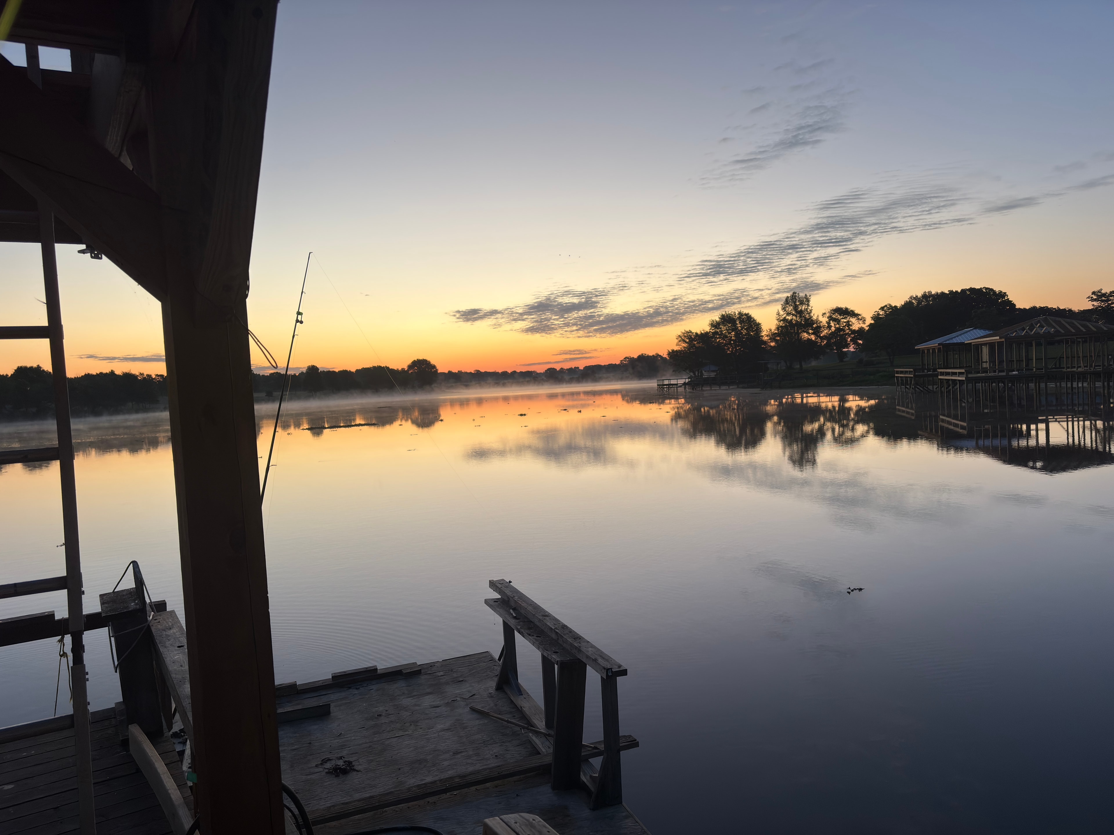 Bass fishing on Lake Fork at dawn